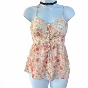 Lauren Conrad Floral Peplum Cute Spring Blouse